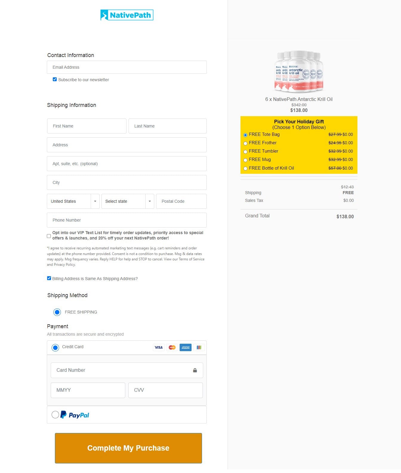 Native Krill Oil Price